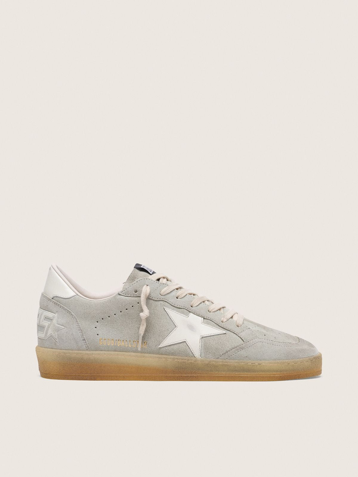 Suede grigio chiaro con stella in pelle bianca
