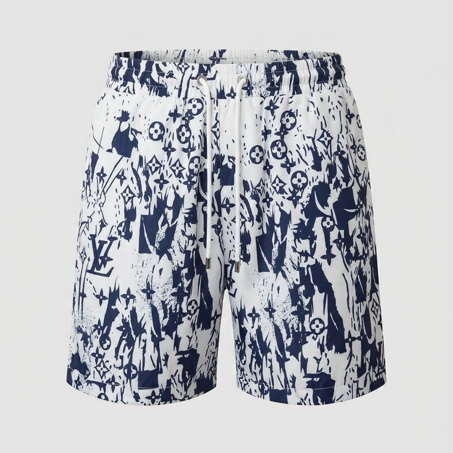 Costume da Bagno Monogram Collage Bianco/Navy