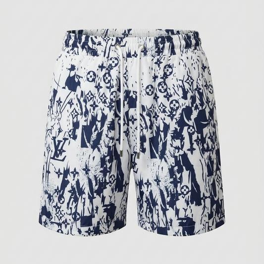 Costume da Bagno Monogram Collage Bianco/Navy