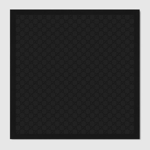 Black GG cotton silk pocket square