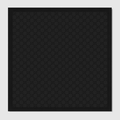 Black GG cotton silk pocket square