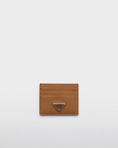 Cognac leather card holder