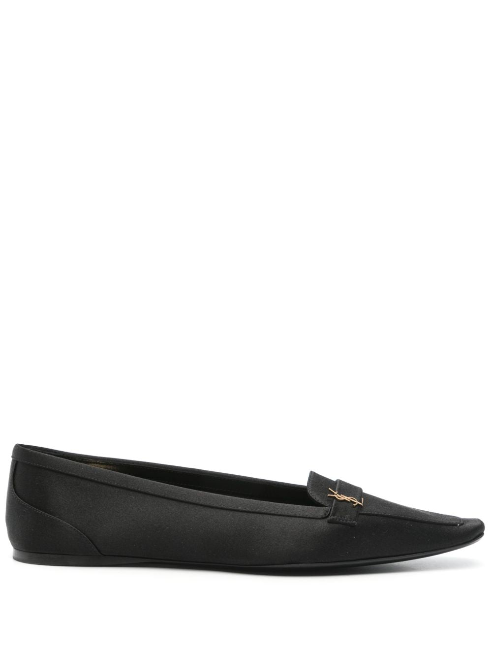 Poppy black calfskin ballerinas
