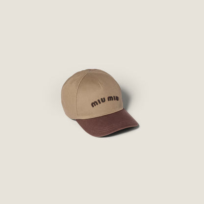 Baseball cap in Dove Grey/Dark Brown drill
