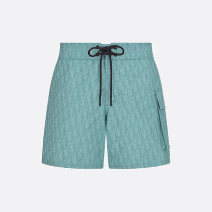 Costume da bagno in tessuto tecnico oblique verde mare