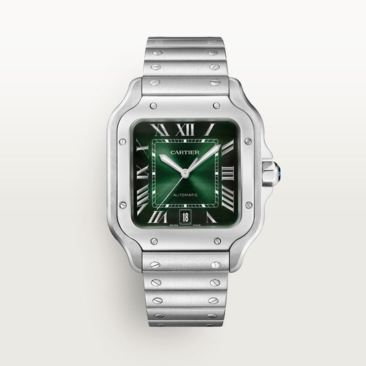 Orologio Santos in argento con quadrante verde graduato