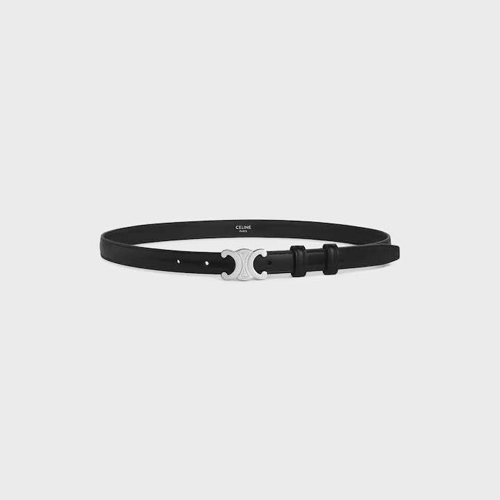 Cintura Triomphe da 18 MM in pelle Taurillon Nero donna