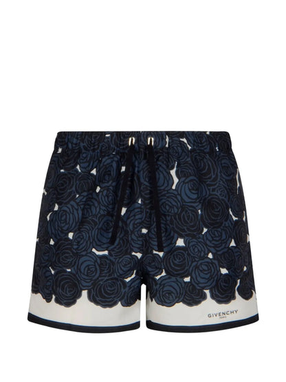 Costume da bagno con stampa floreale navy