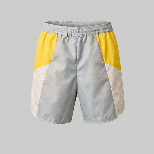 Costume da Bagno Color-Block Monogram Grigio/Giallo