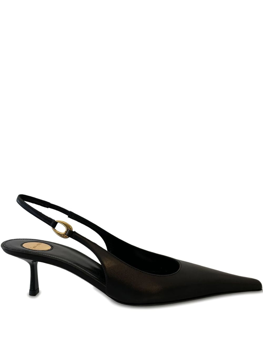 Vendome black leather slingback pumps, 50mm