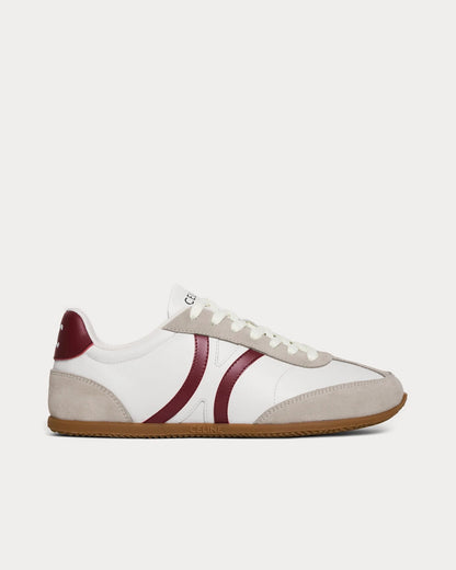 Jogger with Triomphe Signature Suede Calfskin Optic White / Burgundy / Dark Grey Low Top Sneakers
