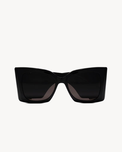 WOMEN'S OVERSIZED CAT-EYE SUNGLASSES IN BLACK ACETATE