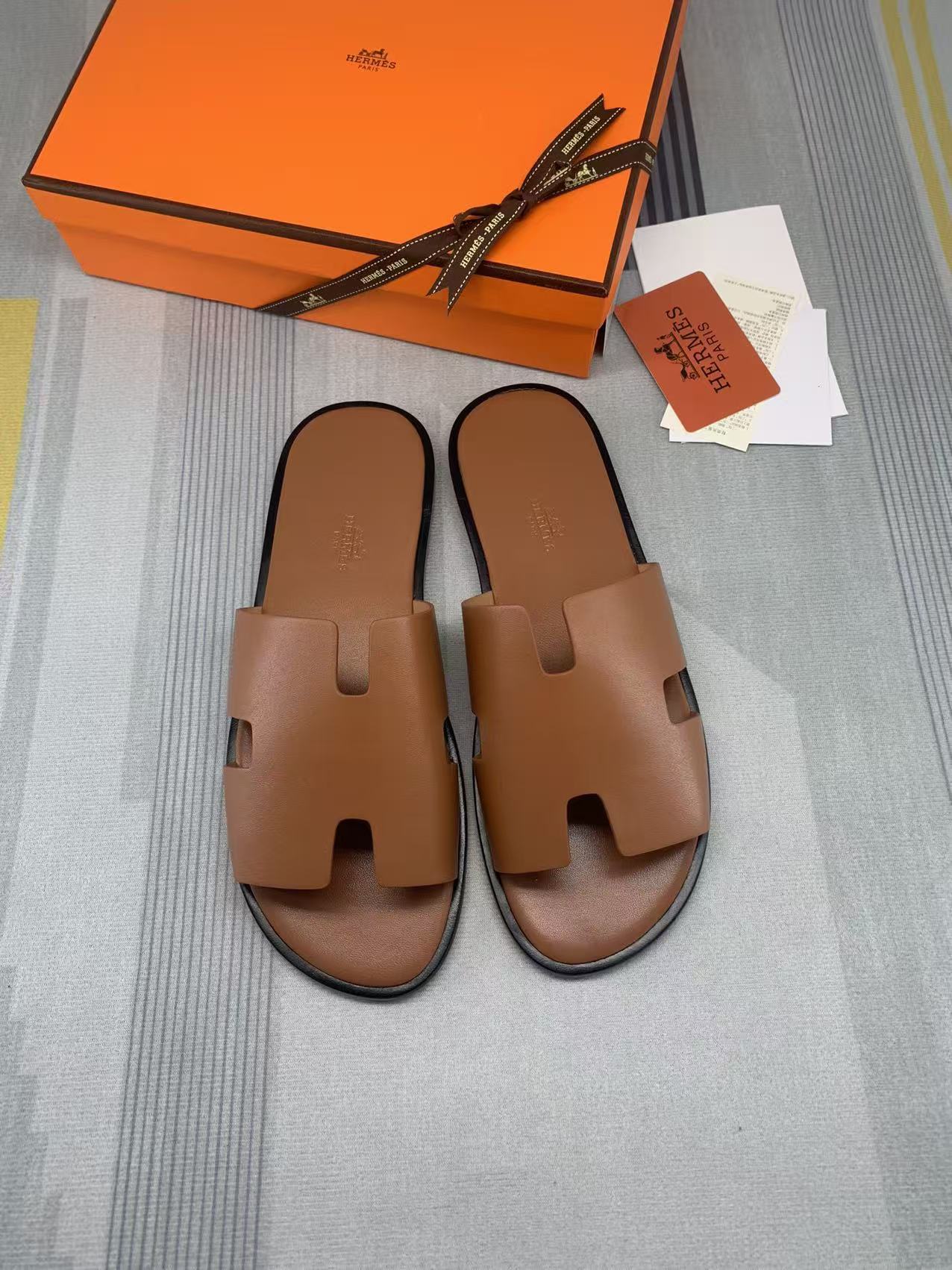 Sandali da uomo Izmir in pelle liscia marrone