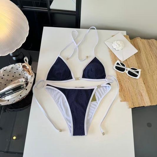 Bikini Triangolo Monogram GG Blu Navy