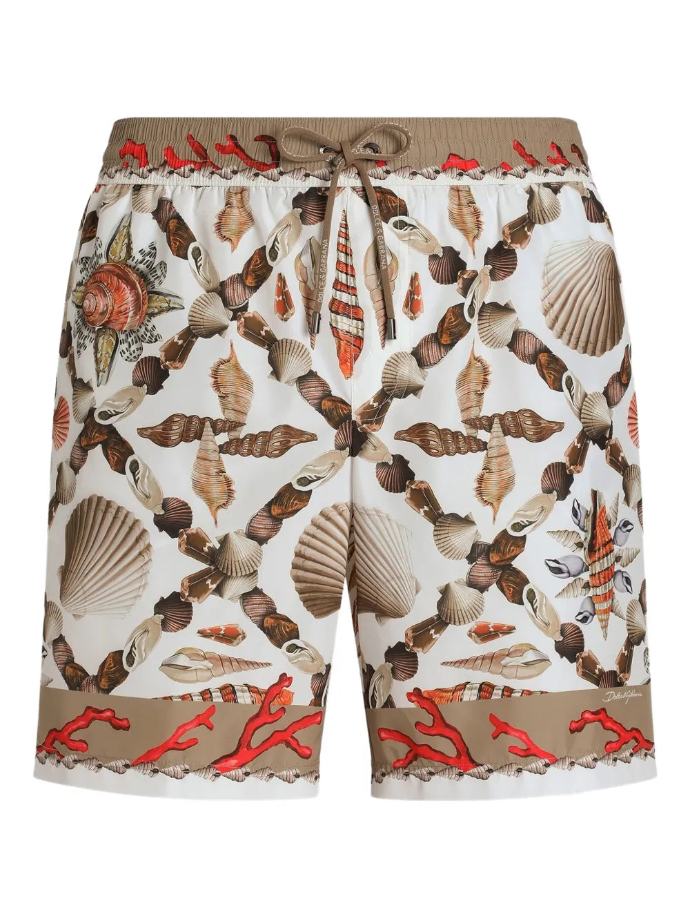 Costume da bagno bianco con stampa a conchiglie