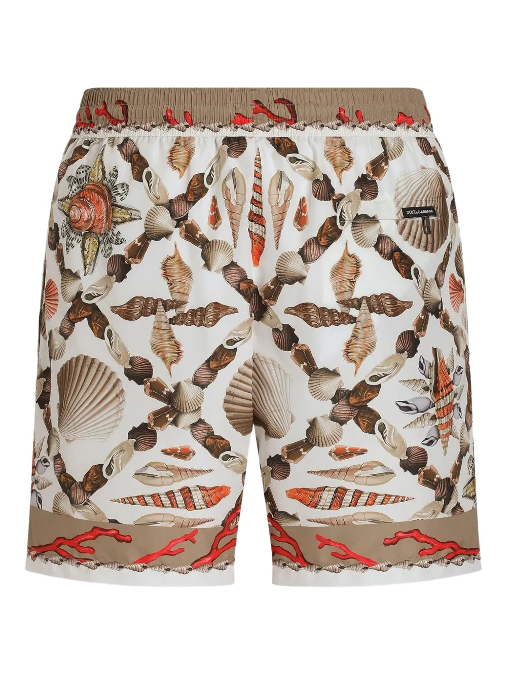 Costume da bagno bianco con stampa a conchiglie