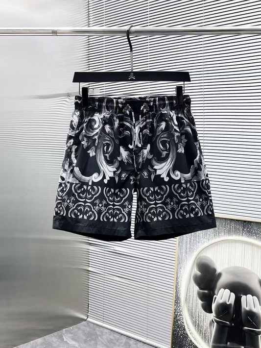 Costume da bagno con Stampa Barocca Nero