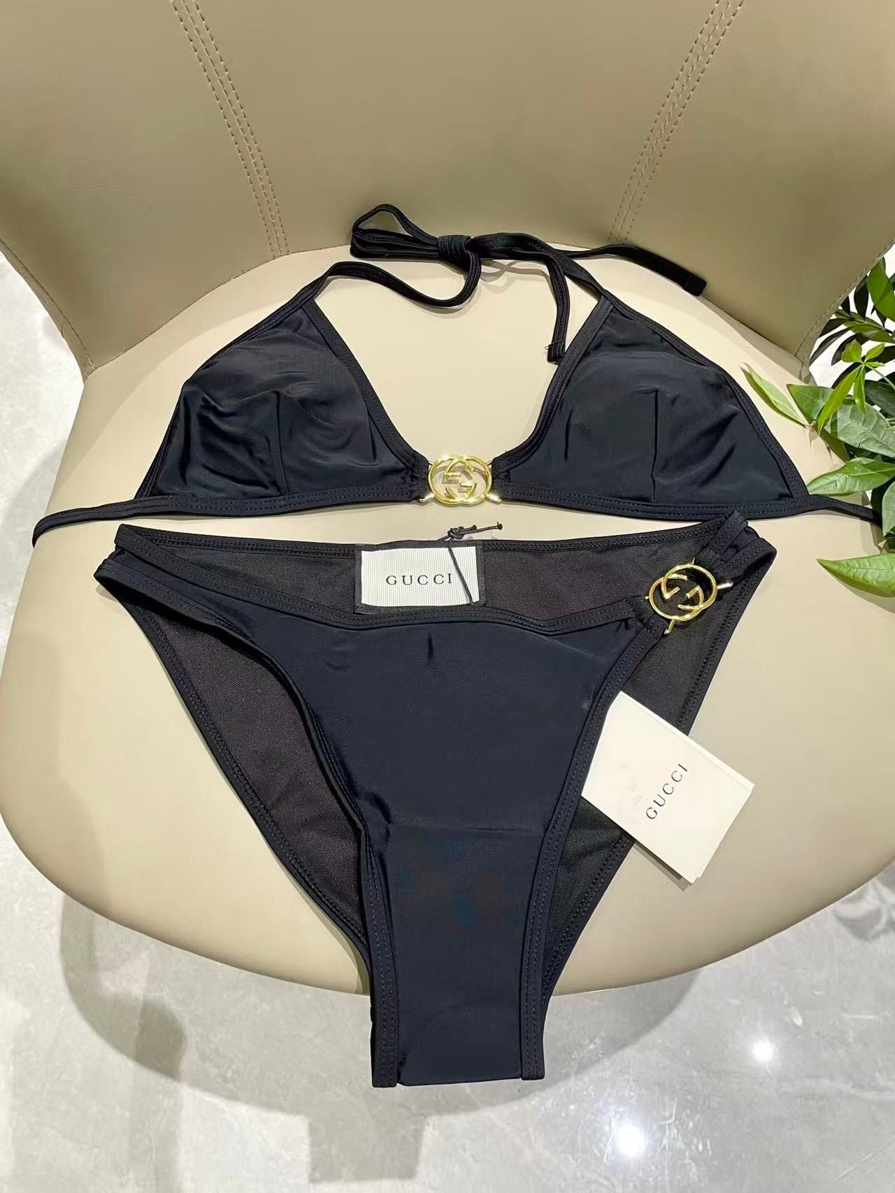 Bikini in jersey GG stretch nero