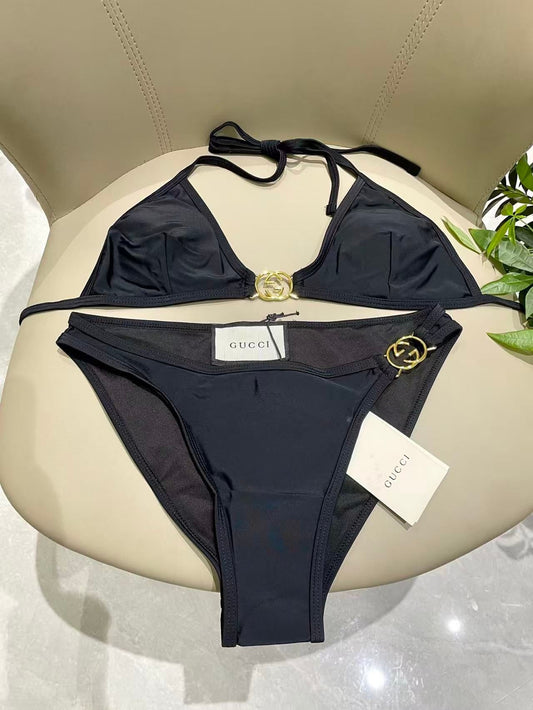 Bikini in jersey GG stretch nero