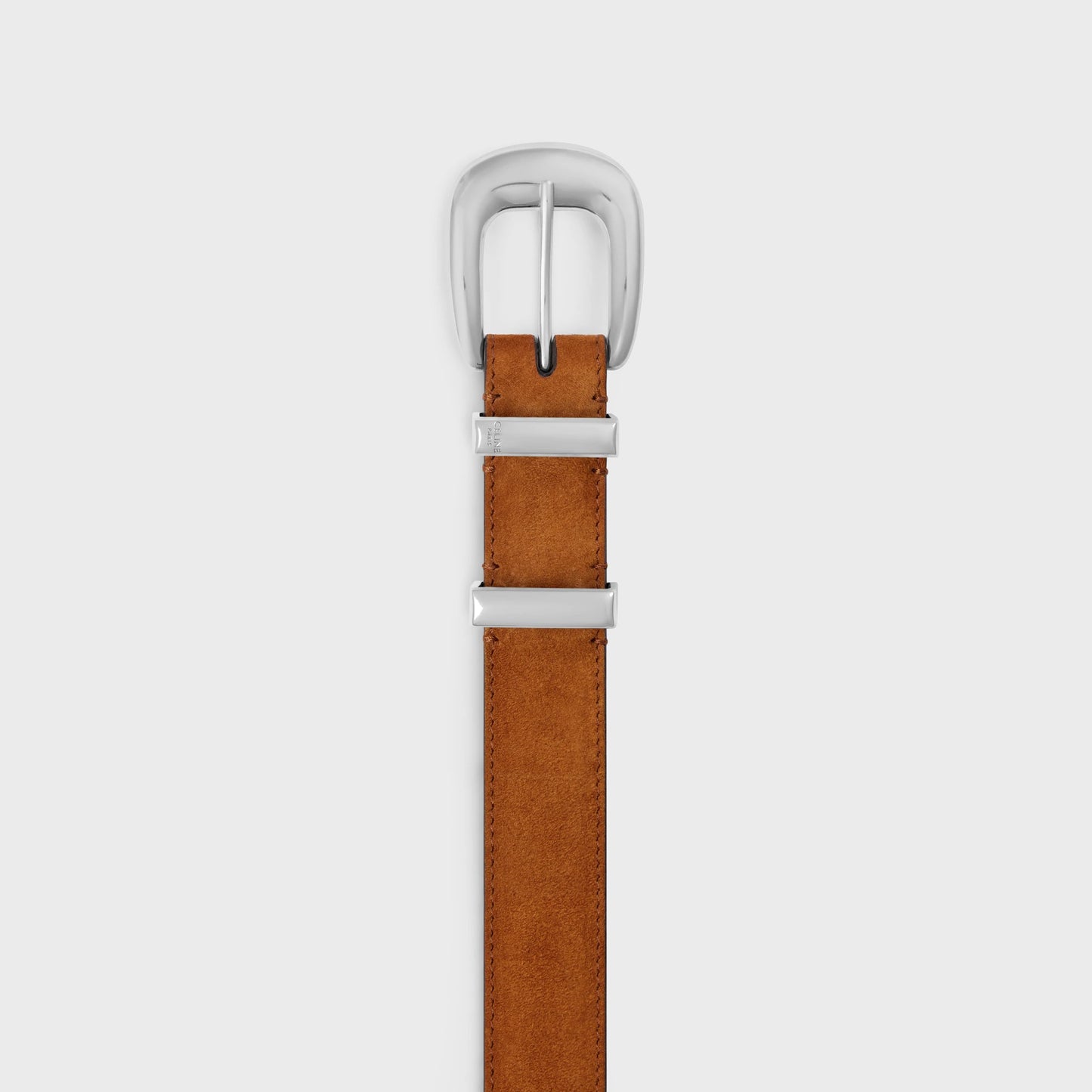 Cintura western 25 mm in pelle di vitello scamosciata fulvo uomo