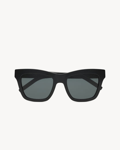 Women's black acetate square frame sunglasses