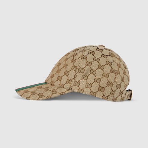 Beige and ebony GG fabric baseball cap