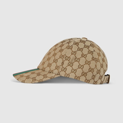 Beige and ebony GG fabric baseball cap