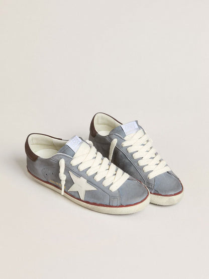 Light blue nubuck leather LTD with white leather star and brown leather heel tab