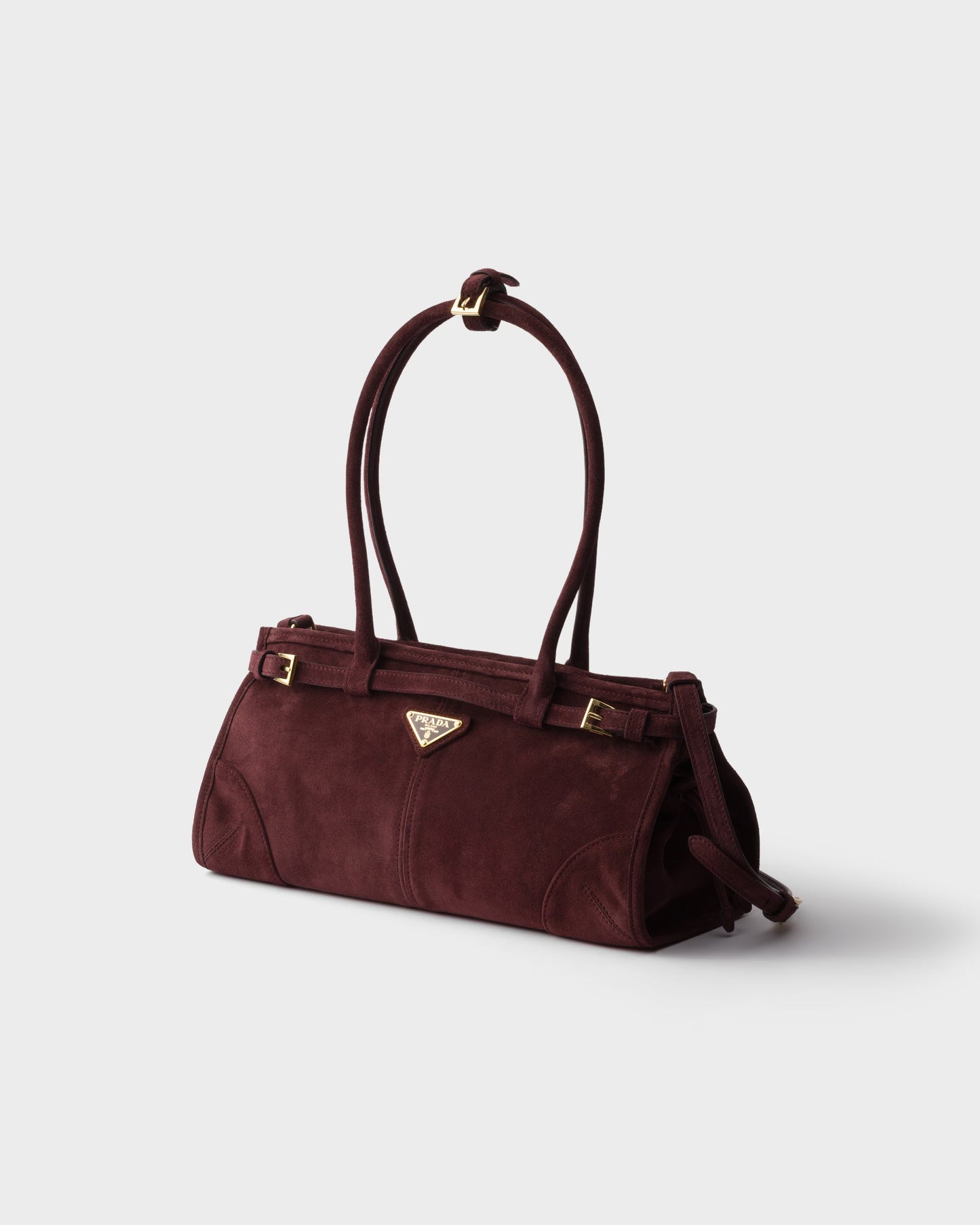 Bonnie medium suede handbag in Bordeaux