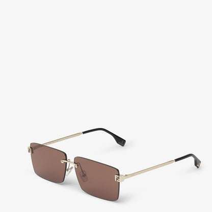 Sky Men's Gold-Tone Metal Sunglasses