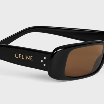 Occhiali da sole rettangolari S343 in acetato nero donna