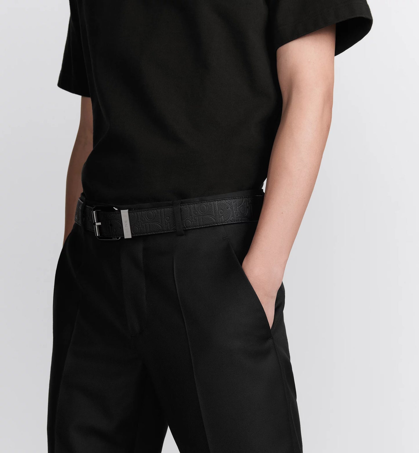 Men's Gravity black leather belt 35mm