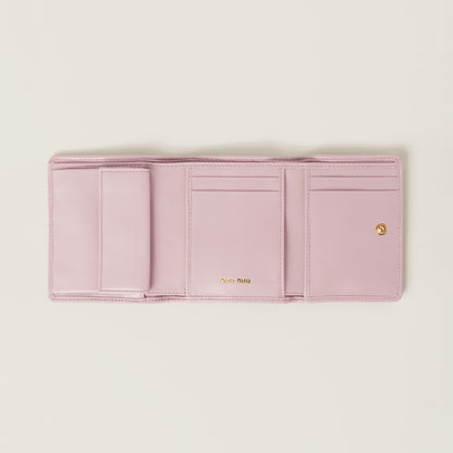 Small pink nappa leather wallet