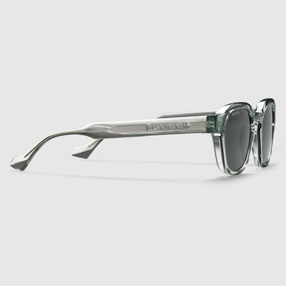 Men's oval sunglasses in transparent grey