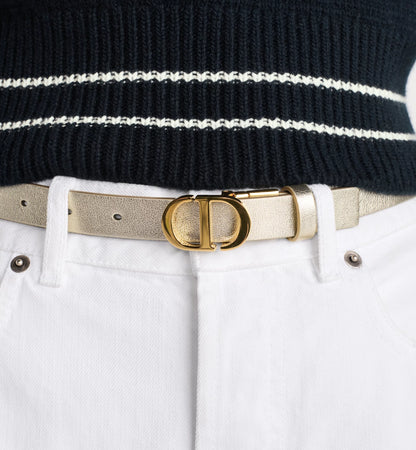 Women's Reversible 30 Montaigne Belt in Gold and Milk Smooth Calfskin 20 mm