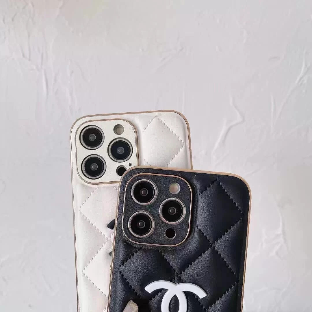 CC Plating Leather Case for iPhone 15 Pro Max