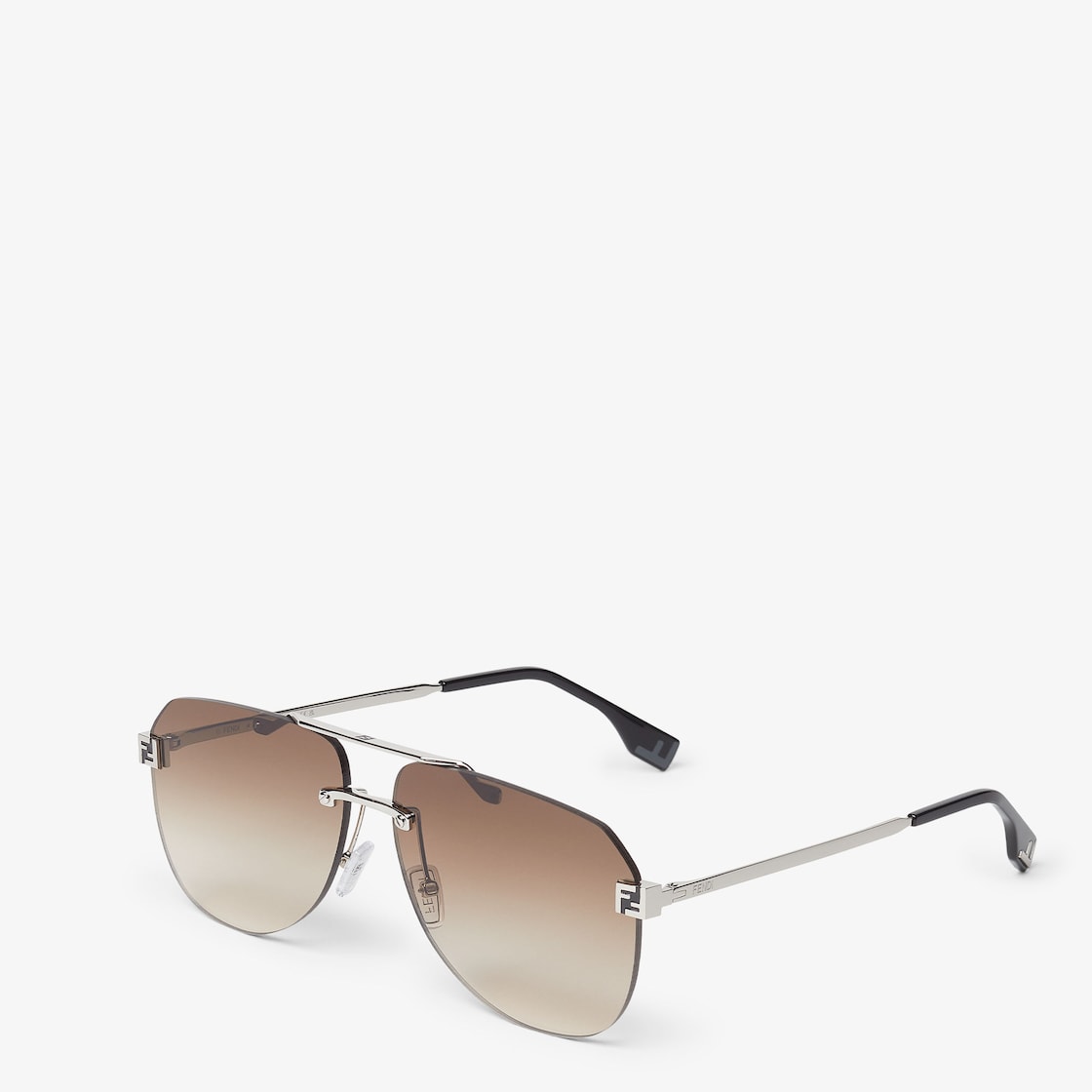 Sky Men's Palladium-Colored Metal Pilot Sunglasses