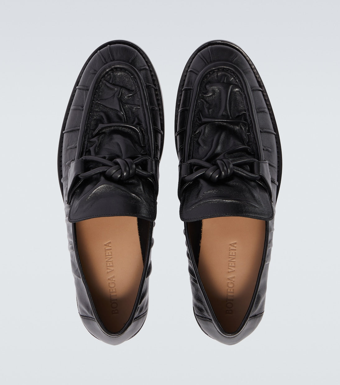 Astaire Knot loafers in black nappa leather with black buckle