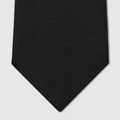 Jacquard-Seidenkrawatte in Schwarz mit GG-Logo