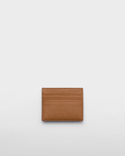 Cognac leather card holder