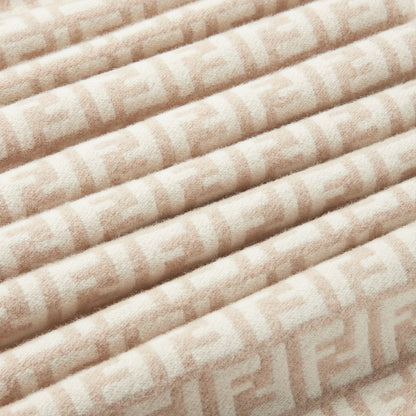 Women's beige wool and cashmere scarf