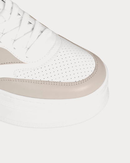Sneakers basse con tacco a blocco in pelle di vitello Triomphe grigio / bianco ottico