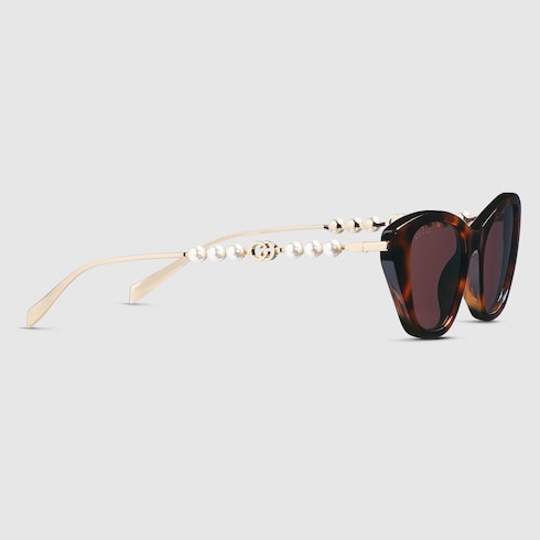 Occhiali da sole cat-eye marrone