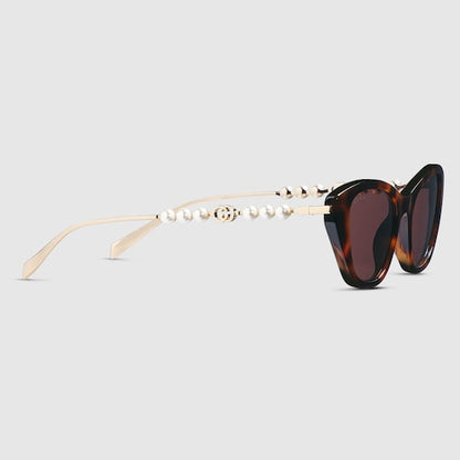 Occhiali da sole cat-eye marrone