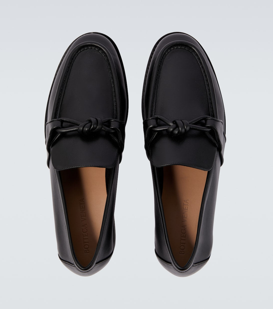 Astaire Knot Loafers in Black Leather with Black Buckle