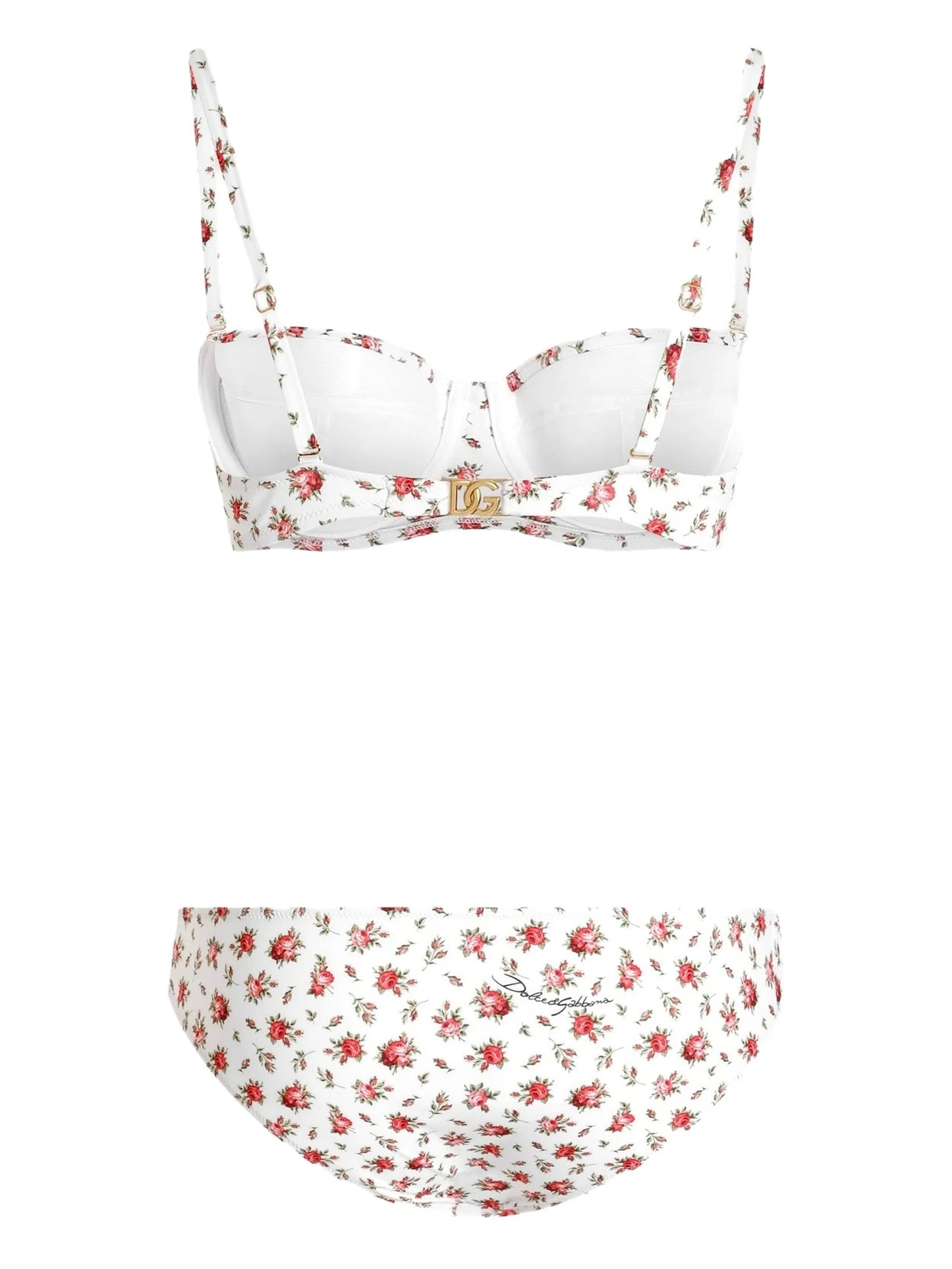 Bikini con stampa floreale bianco