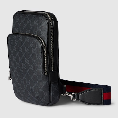 Borsa a tracolla GG nero misura piccola tessuto GG Supreme nero