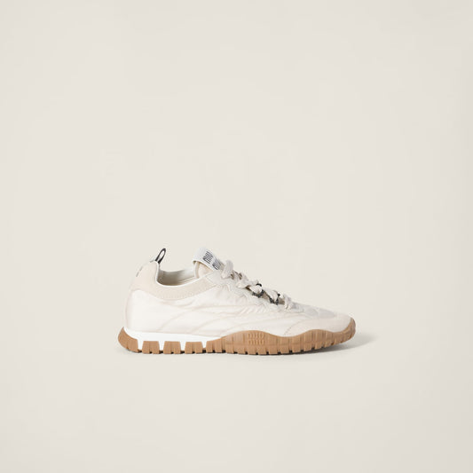 Sneakers Tyre in tessuto tecnico e pelle scamosciata avorio