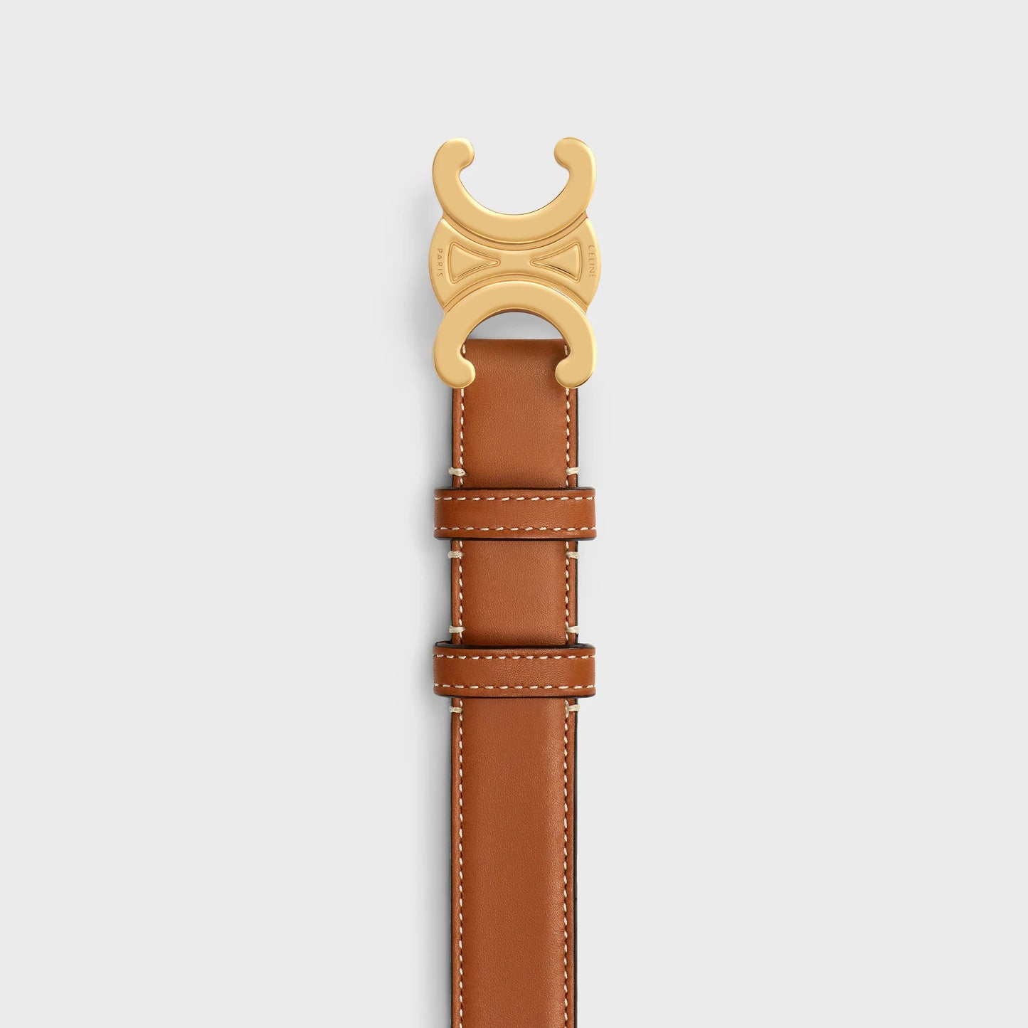 Cintura Triomphe da 25 MM in pelle di vitello naturale cuoio donna