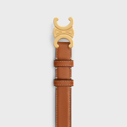 Cintura Triomphe da 25 MM in pelle di vitello naturale cuoio donna